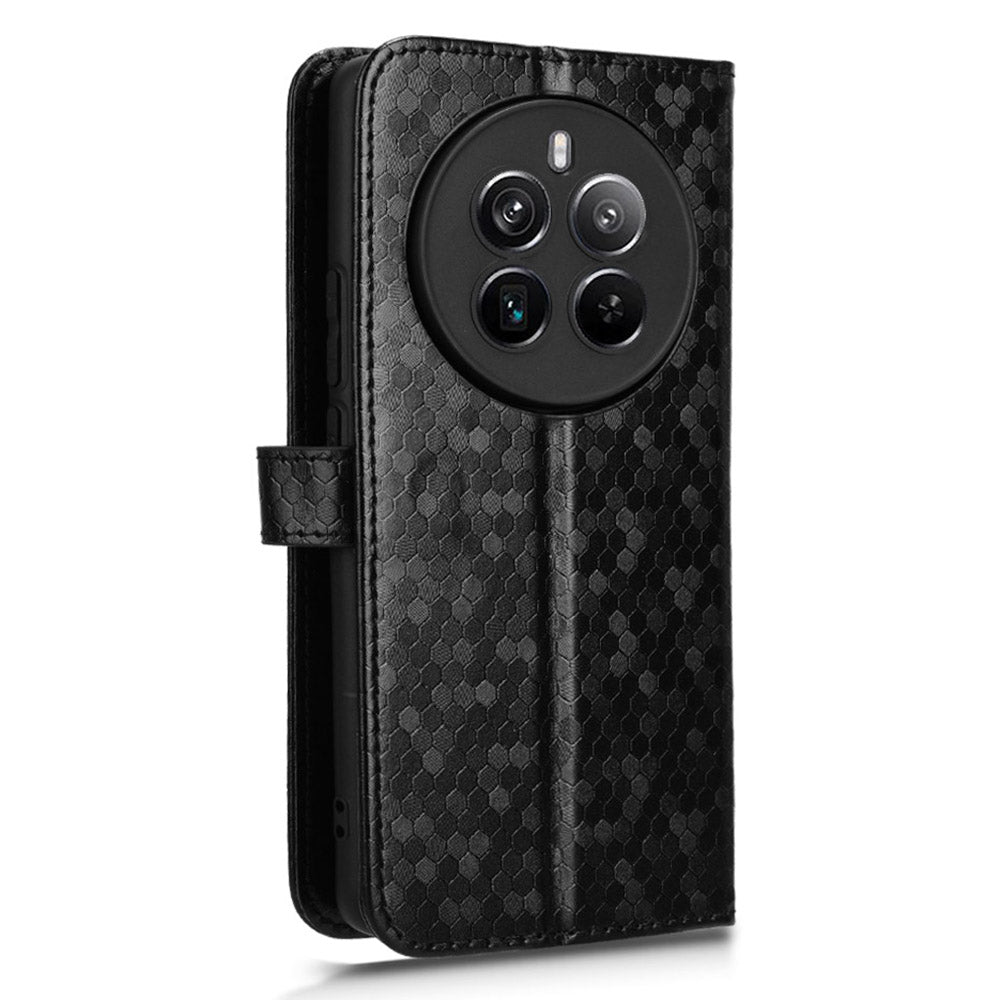 For Realme 12+ 5G Case Dots Imprinted PU Leather Mobile Phone Cover with Viewing Stand For Realme 12+ 5G Case Dots Imprinted PU Leather Mobile Phone Cover with Viewing Stand